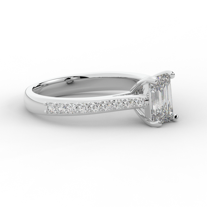 1.25CT.TW EMERALD CUT LAB DIAMOND SOLITAIRE ENGAGEMENT RING - Nazarelle