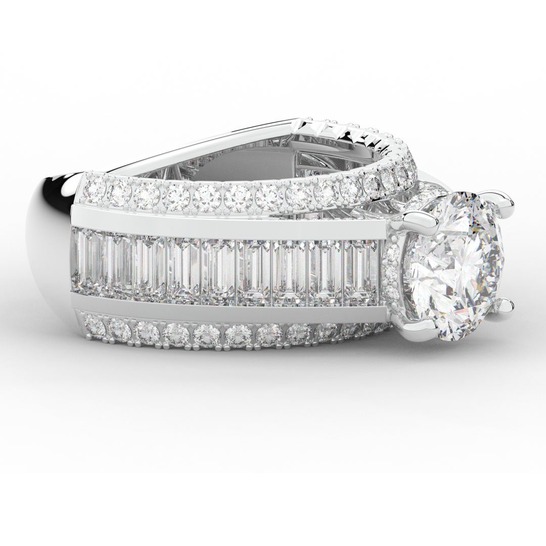 3.15CT.TW ROUND LAB DIAMOND ENGAGEMENT RING - Nazarelle
