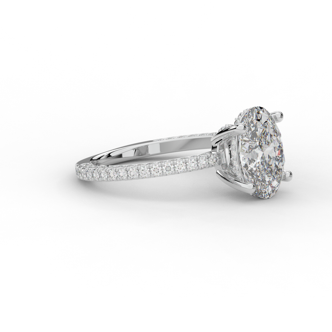 3.15CT.TW OVAL LAB DIAMOND SOLITAIRE ENGAGEMENT RING - Nazarelle