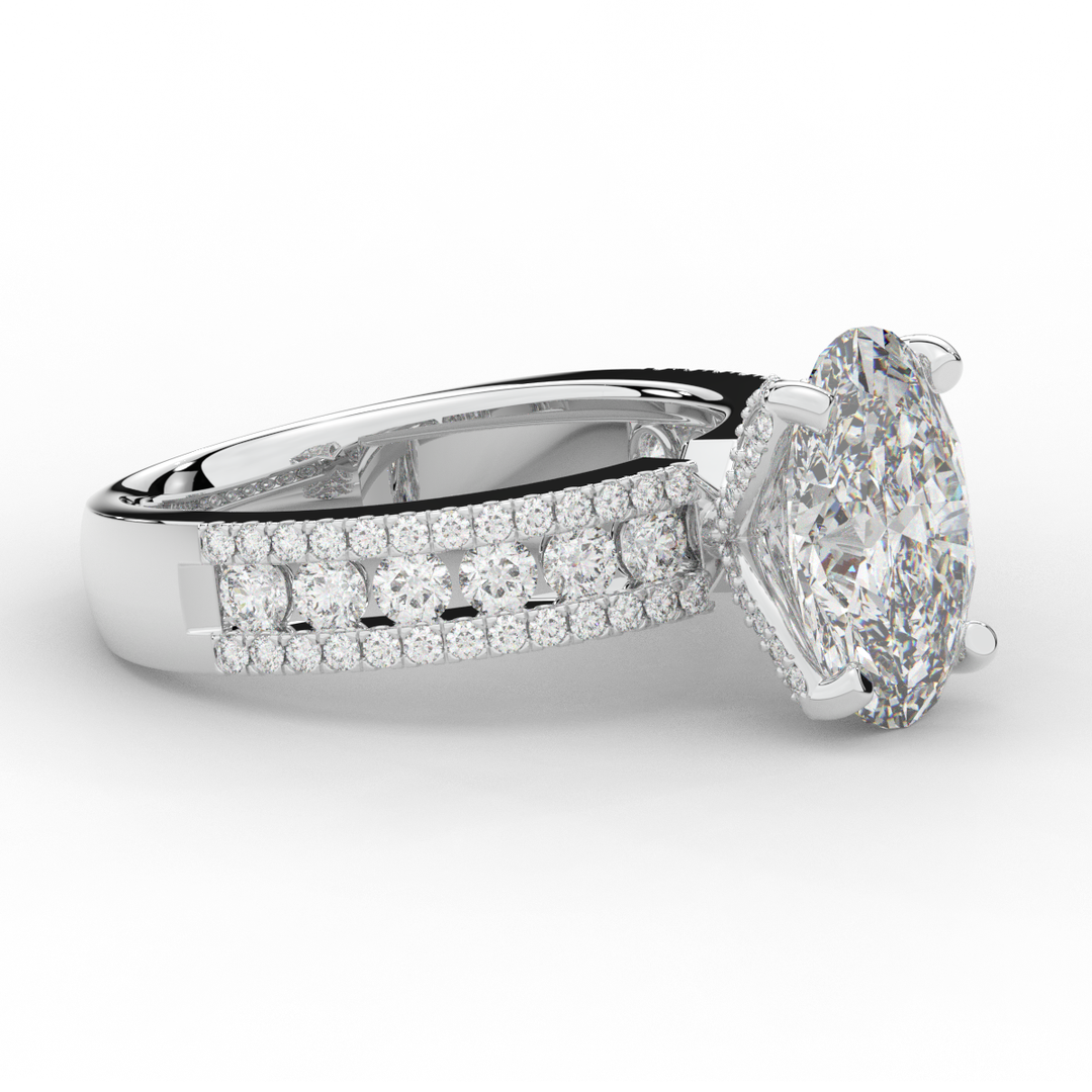 3.95CT.TW OVAL LAB DIAMOND SOLITAIRE ENGAGEMENT RING - Nazarelle