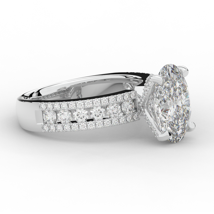 3.95CT.TW OVAL LAB DIAMOND SOLITAIRE ENGAGEMENT RING - Nazarelle