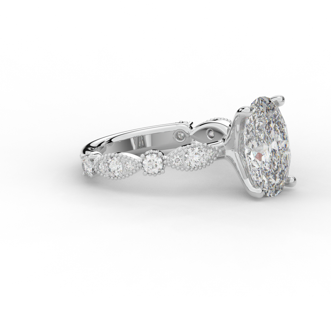 3.50CT.TW OVAL LAB DIAMOND SOLITAIRE ENGAGEMENT RING - Nazarelle