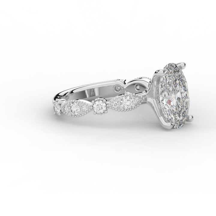 3.50CT.TW OVAL LAB DIAMOND SOLITAIRE ENGAGEMENT RING - Nazarelle