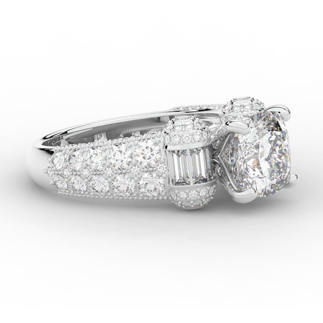 4.75CT.TW CUSHION LAB DIAMOND ENGAGEMENT RING - Nazarelle