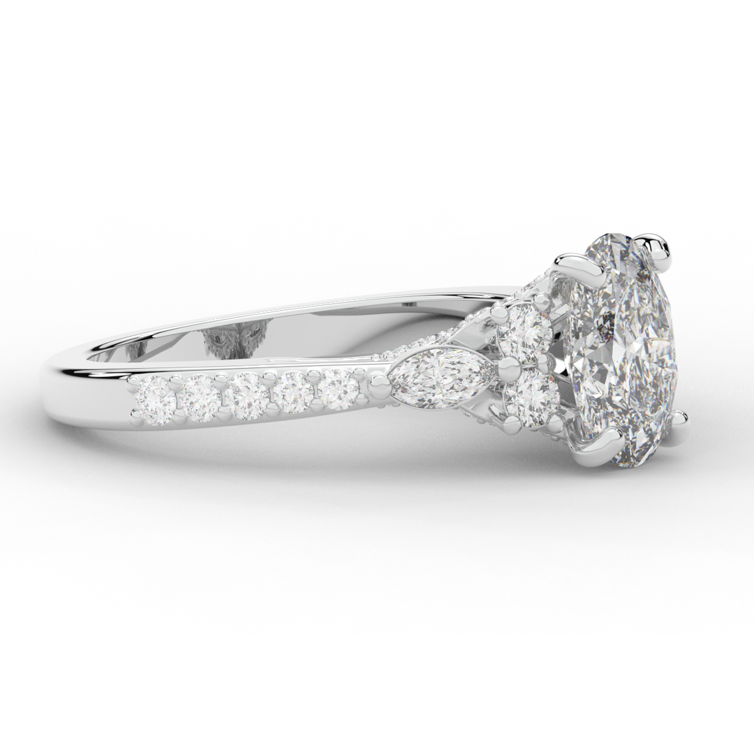1.35CT.TW OVAL LAB DIAMOND ENGAGEMENT RING - Nazarelle