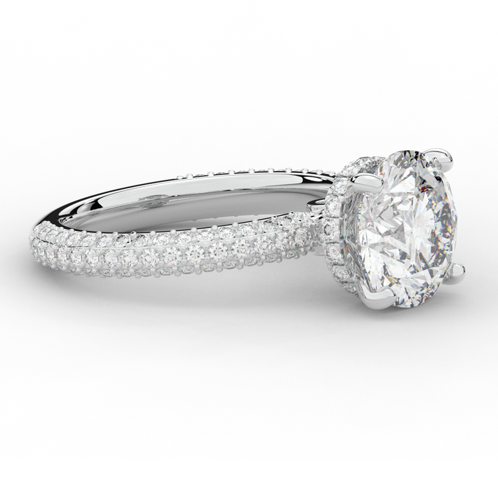 3.60CT.TW ROUND LAB DIAMOND SOLITAIRE ENGAGEMENT RING - Nazarelle