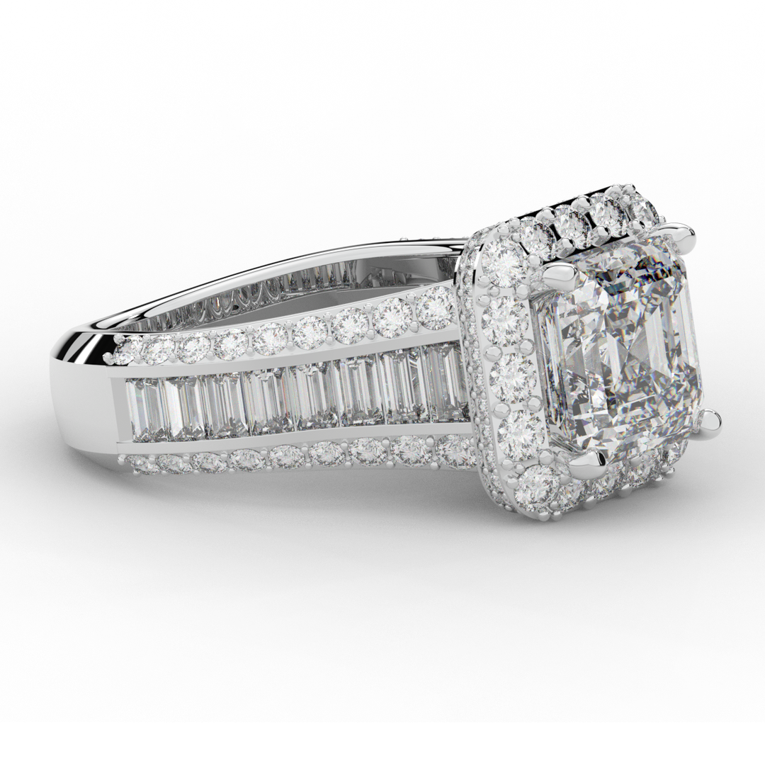 6.10CT.TW ASCHER LAB DIAMOND HALO ENGAGEMENT RING - Nazarelle