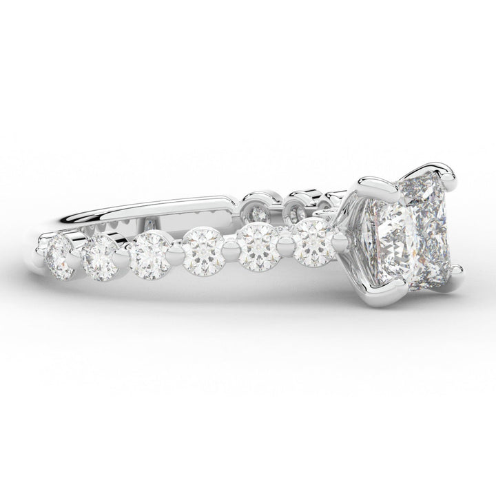 3.90CT.TW PRINCESS LAB DIAMOND ENGAGEMENT RING