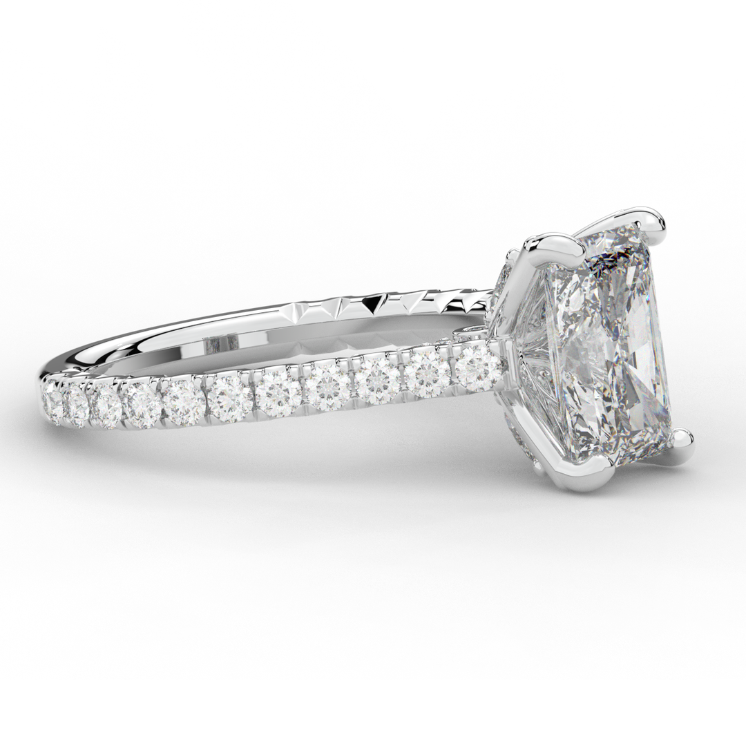 2.70CT.TW RADIANT LAB DIAMOND SOLITAIRE ENGAGEMENT RING - Nazarelle