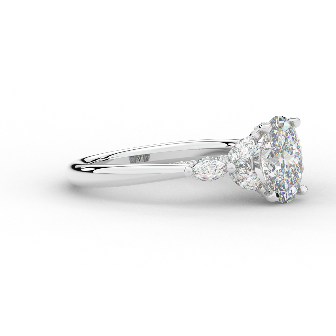 2.00CT.TW OVAL LAB DIAMOND ENGAGEMENT RING - Nazarelle