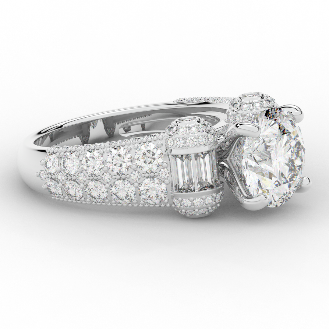 4.75CT.TW ROUND LAB DIAMOND ENGAGEMENT RING - Nazarelle