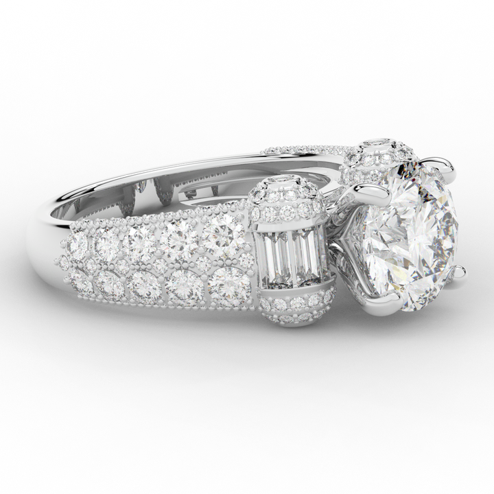 4.75CT.TW ROUND LAB DIAMOND ENGAGEMENT RING - Nazarelle