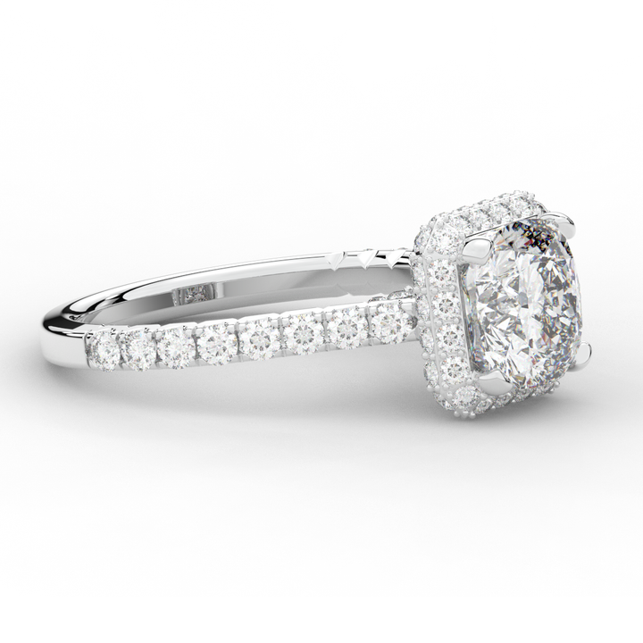 2.75CT.TW CUSHION LAB DIAMOND HALO ENGAGEMENT RING - Nazarelle