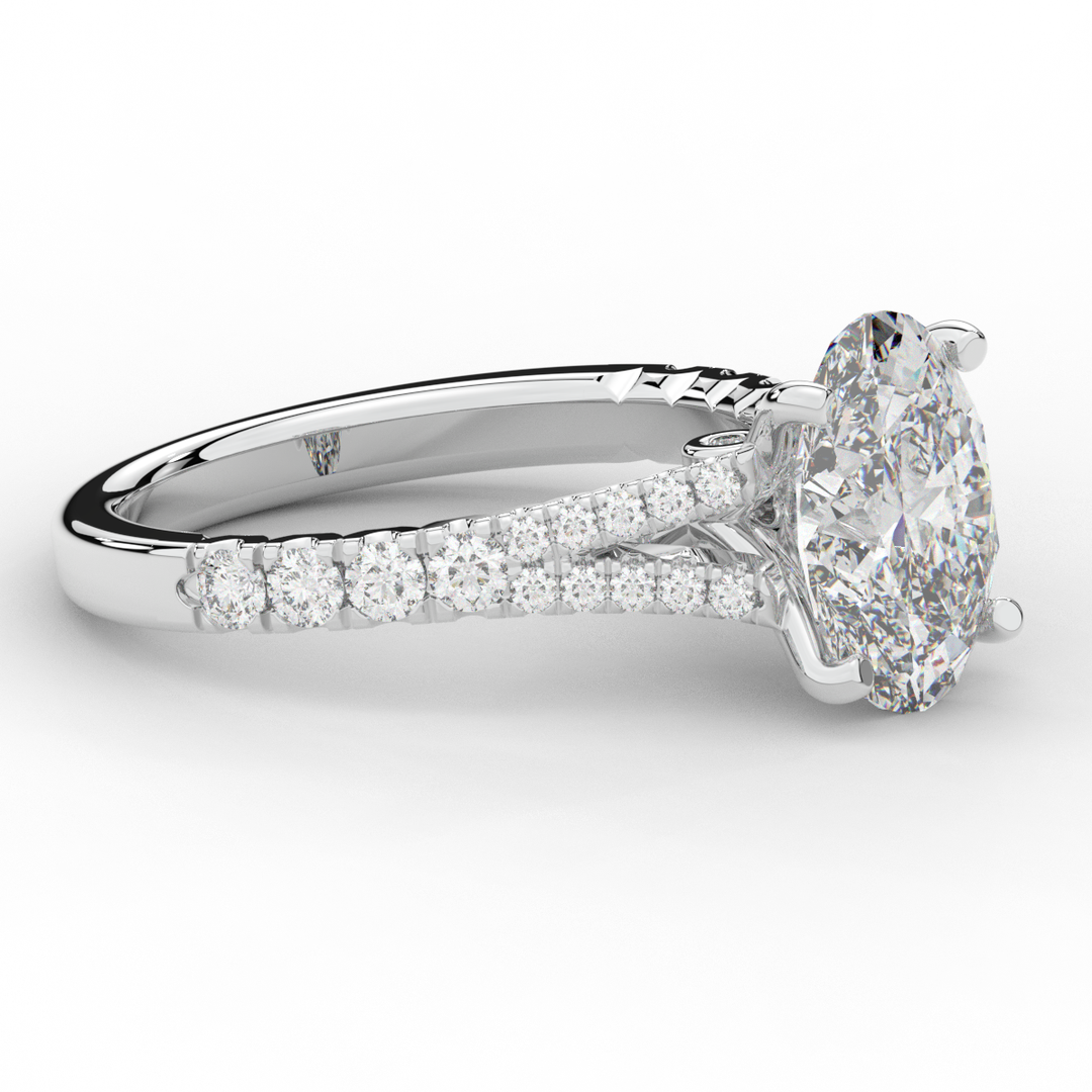 3.45CT.TW OVAL LAB DIAMOND ENGAGEMENT RING - Nazarelle