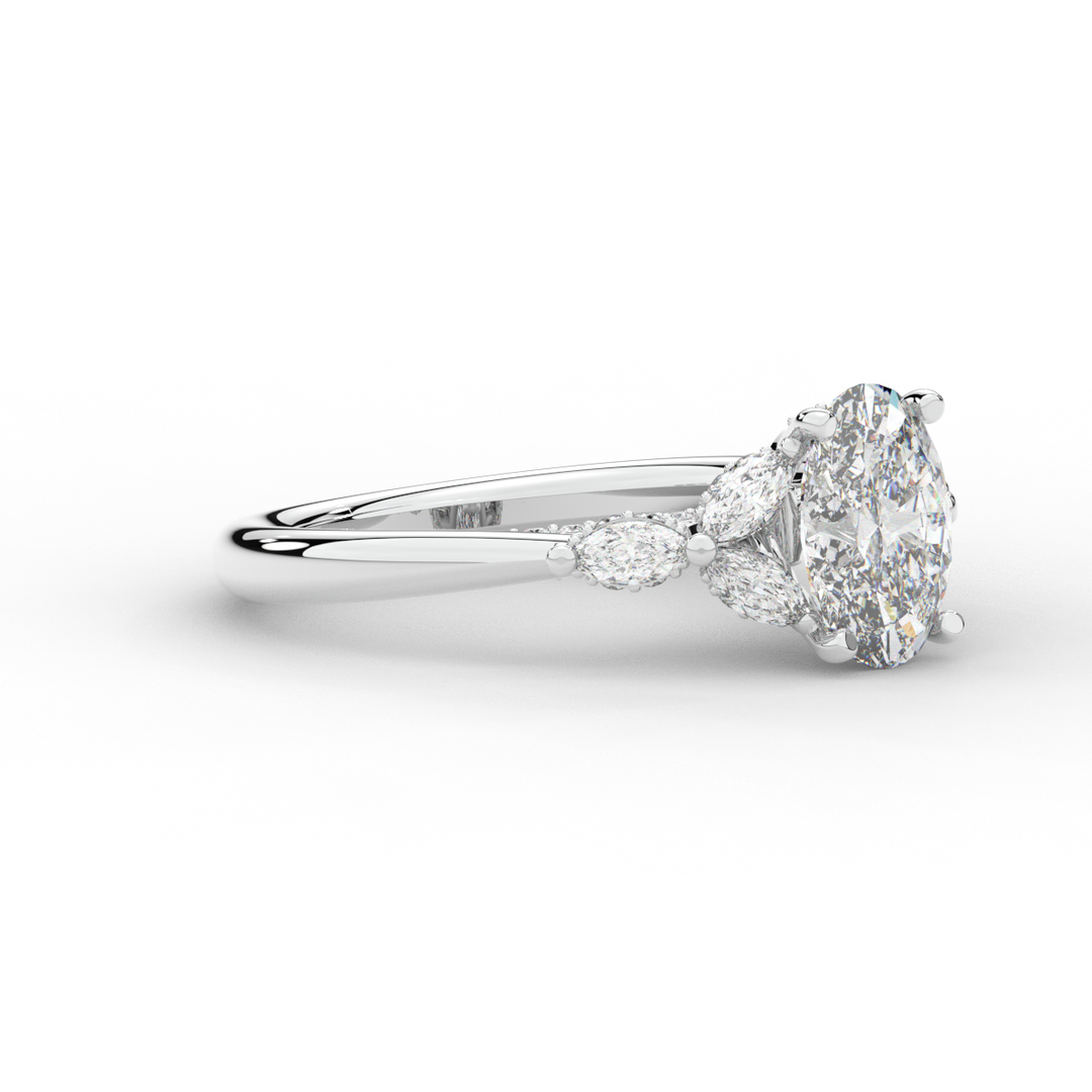 2.00CT.TW OVAL LAB DIAMOND ENGAGEMENT RING - Nazarelle