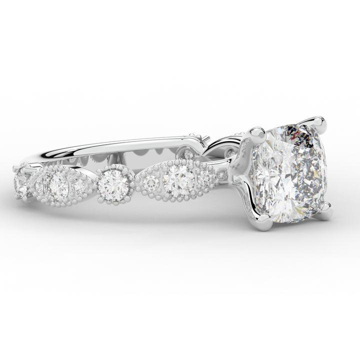 2.50CT.TW CUSHION LAB DIAMOND SOLITAIRE ENGAGEMENT RING - Nazarelle