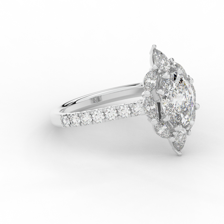 2.75CT.TW OVAL LAB DIAMOND HALO ENGAGEMENT RING - Nazarelle