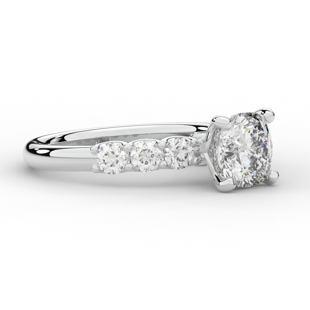 2.60CT.TW CUSHION LAB DIAMOND SOLITAIRE ENGAGEMENT RING - Nazarelle