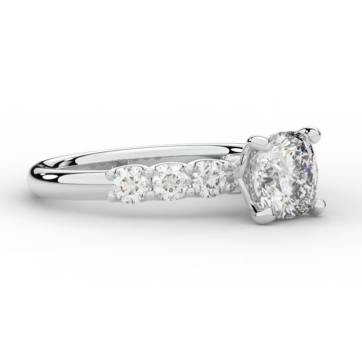 2.60CT.TW CUSHION LAB DIAMOND SOLITAIRE ENGAGEMENT RING - Nazarelle