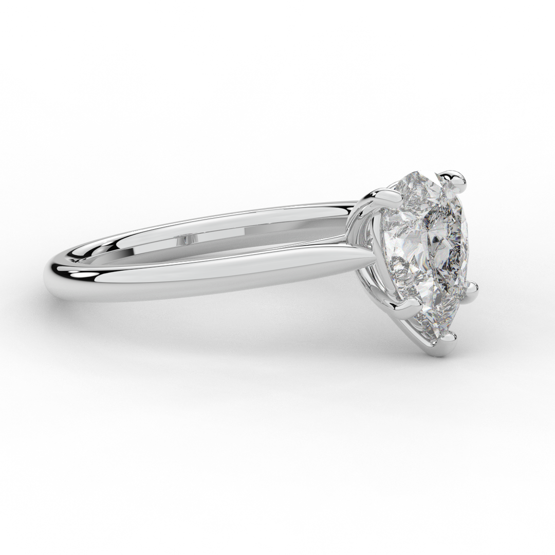 1.00CT PEAR LAB DIAMOND SOLITAIRE ENGAGEMENT RING - Nazarelle