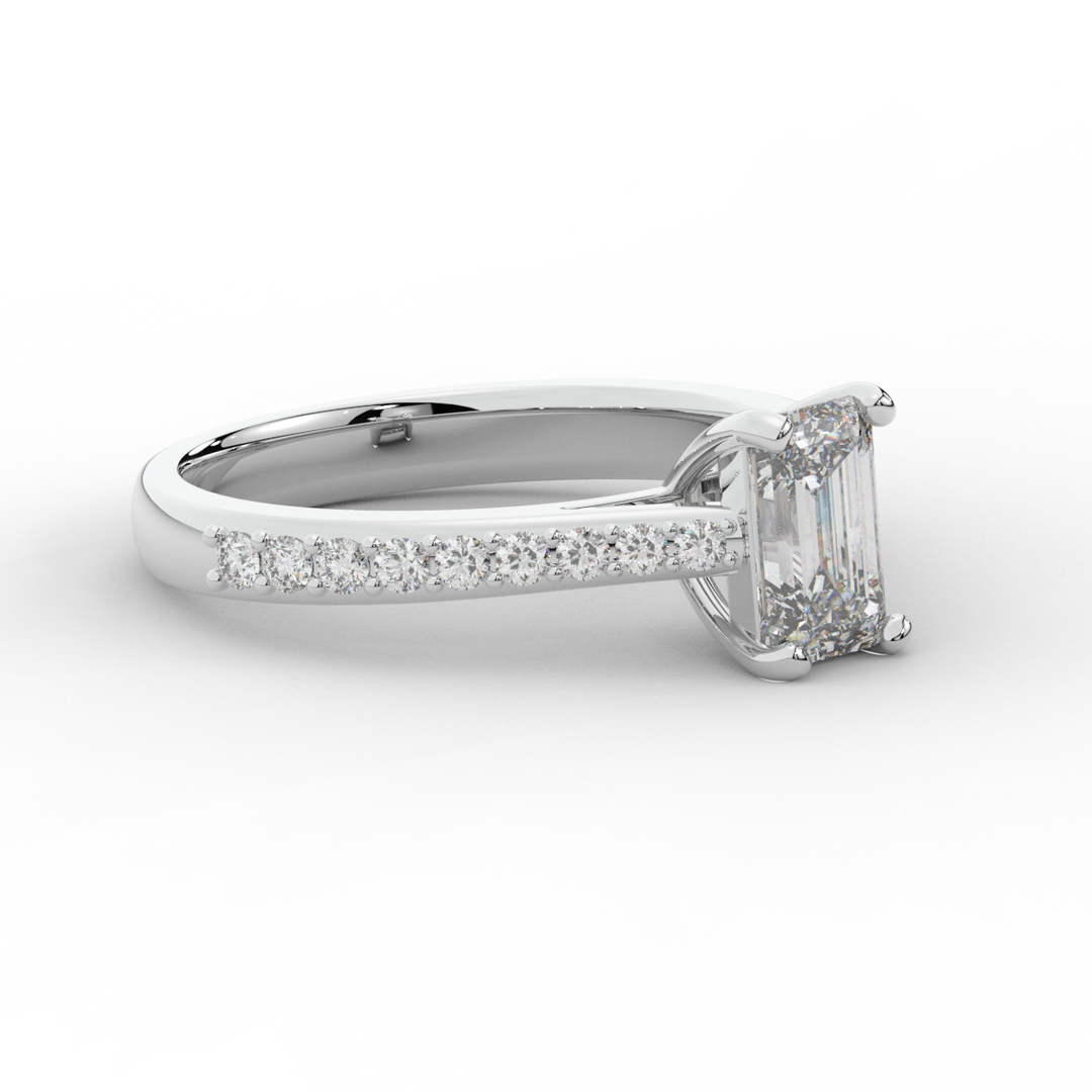 1.25CT.TW EMERALD CUT LAB DIAMOND SOLITAIRE ENGAGEMENT RING - Nazarelle