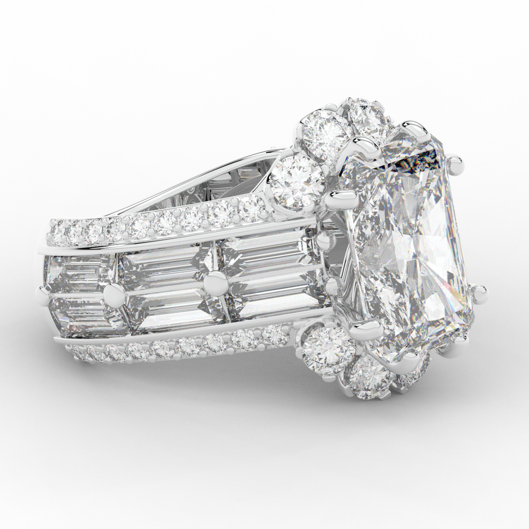 8.25CT.TW RADIANT LAB DIAMOND HALO ENGAGEMENT RING - Nazarelle