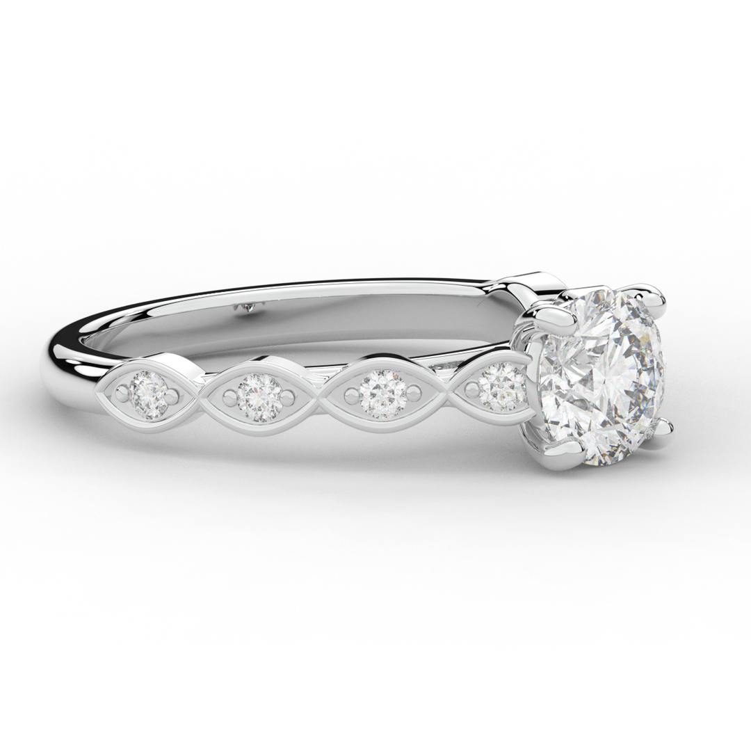 1.15CT.TW ROUND LAB DIAMOND SOLITAIRE ENGAGEMENT RING - Nazarelle