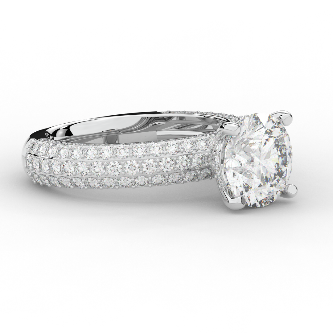 4.80CT.TW ROUND LAB DIAMOND UNDERHALO ENGAGEMENT RING - Nazarelle