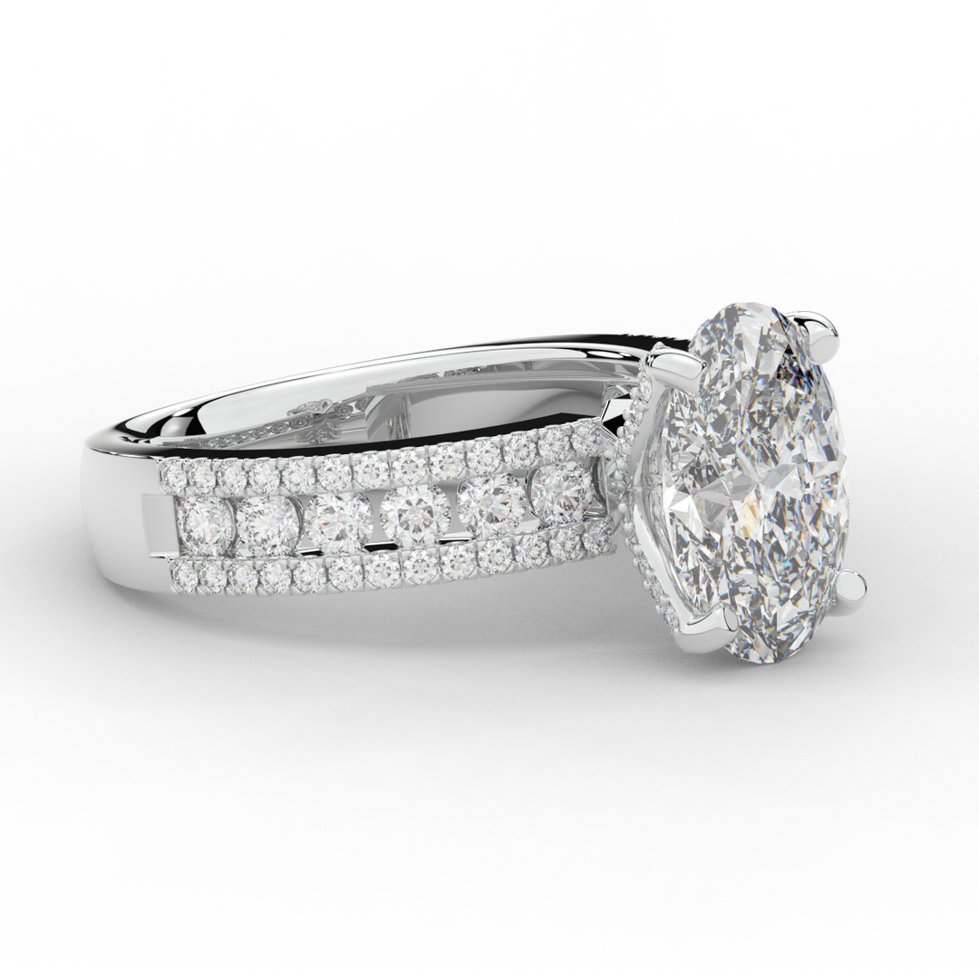 3.95CT.TW OVAL LAB DIAMOND SOLITAIRE ENGAGEMENT RING - Nazarelle