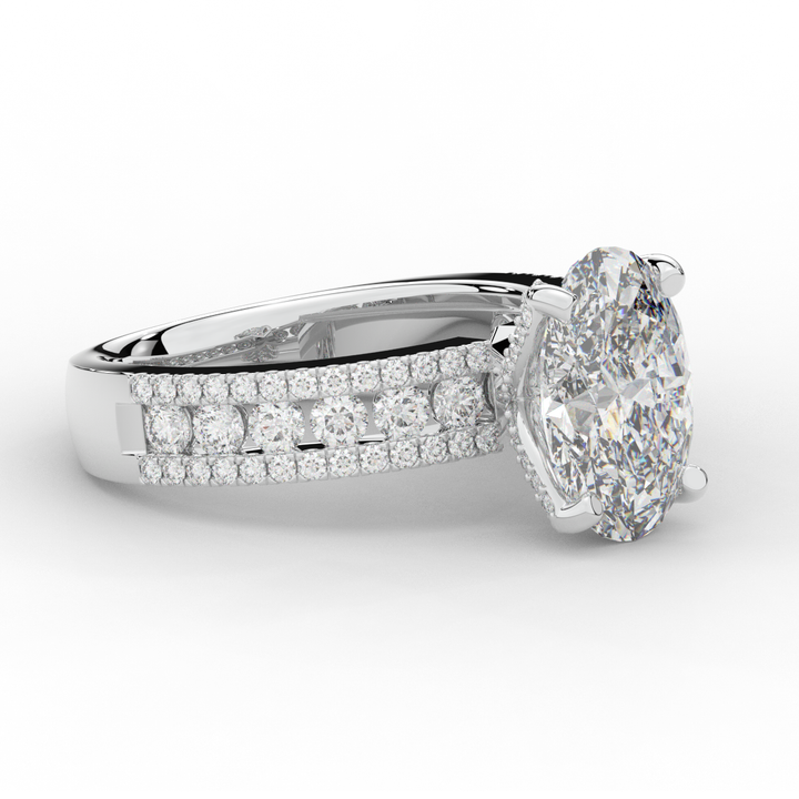 3.95CT.TW OVAL LAB DIAMOND SOLITAIRE ENGAGEMENT RING - Nazarelle