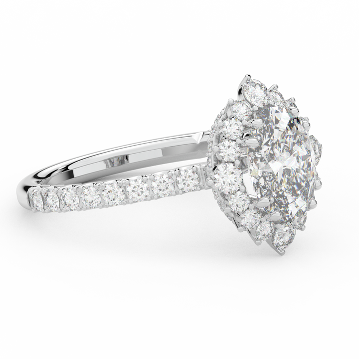 2.80CT.TW OVAL LAB DIAMOND HALO ENGAGEMENT RING - Nazarelle