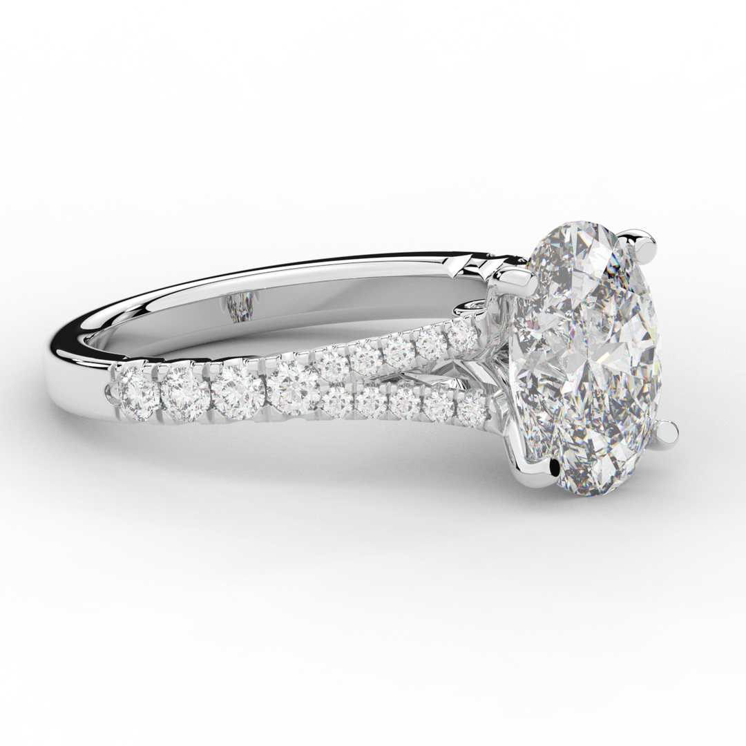 3.45CT.TW OVAL LAB DIAMOND ENGAGEMENT RING - Nazarelle