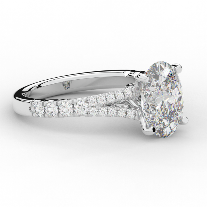 3.45CT.TW OVAL LAB DIAMOND ENGAGEMENT RING - Nazarelle