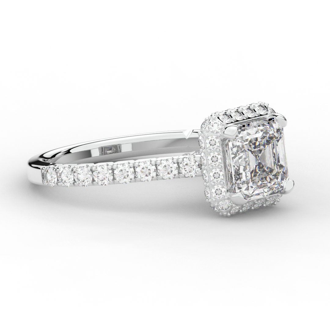 2.75CT.TW ASSCHER LAB DIAMOND HALO ENGAGEMENT RING - Nazarelle