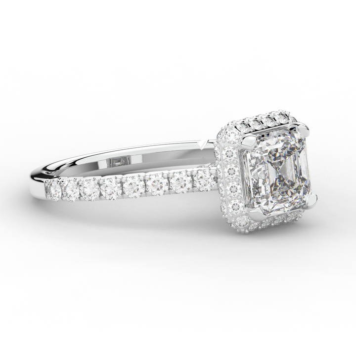 2.75CT.TW ASSCHER LAB DIAMOND HALO ENGAGEMENT RING - Nazarelle