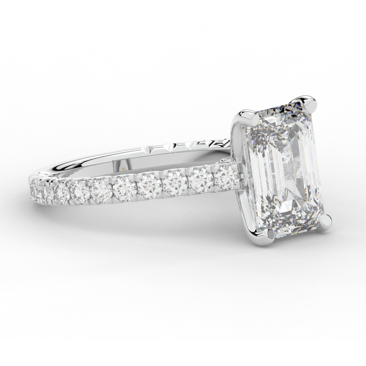 4.25CT.TW EMERALD CUT LAB DIAMOND SOLITAIRE ENGAGEMENT RING - Nazarelle