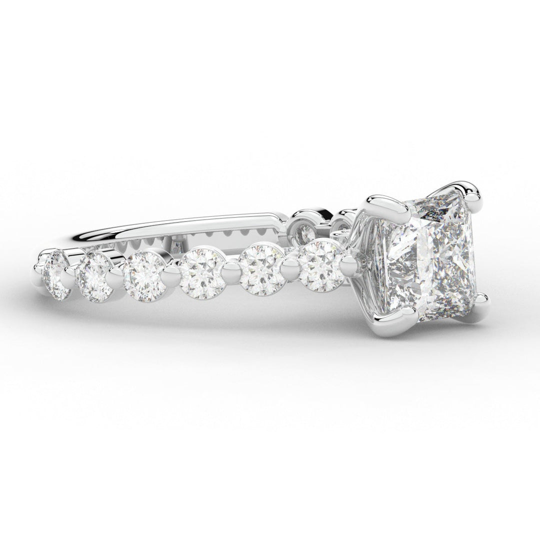 3.90CT.TW PRINCESS LAB DIAMOND ENGAGEMENT RING