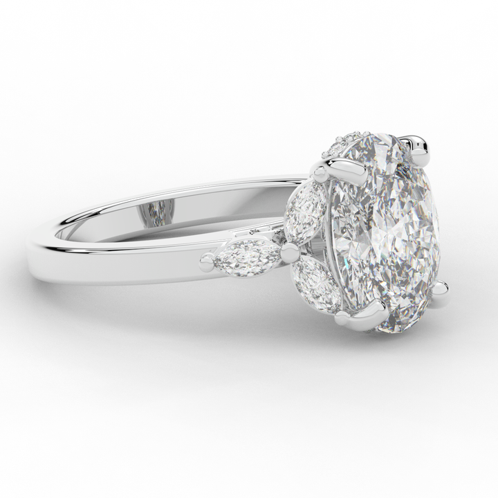 2.85CT.TW OVAL LAB DIAMOND ENGAGEMENT RING - Nazarelle
