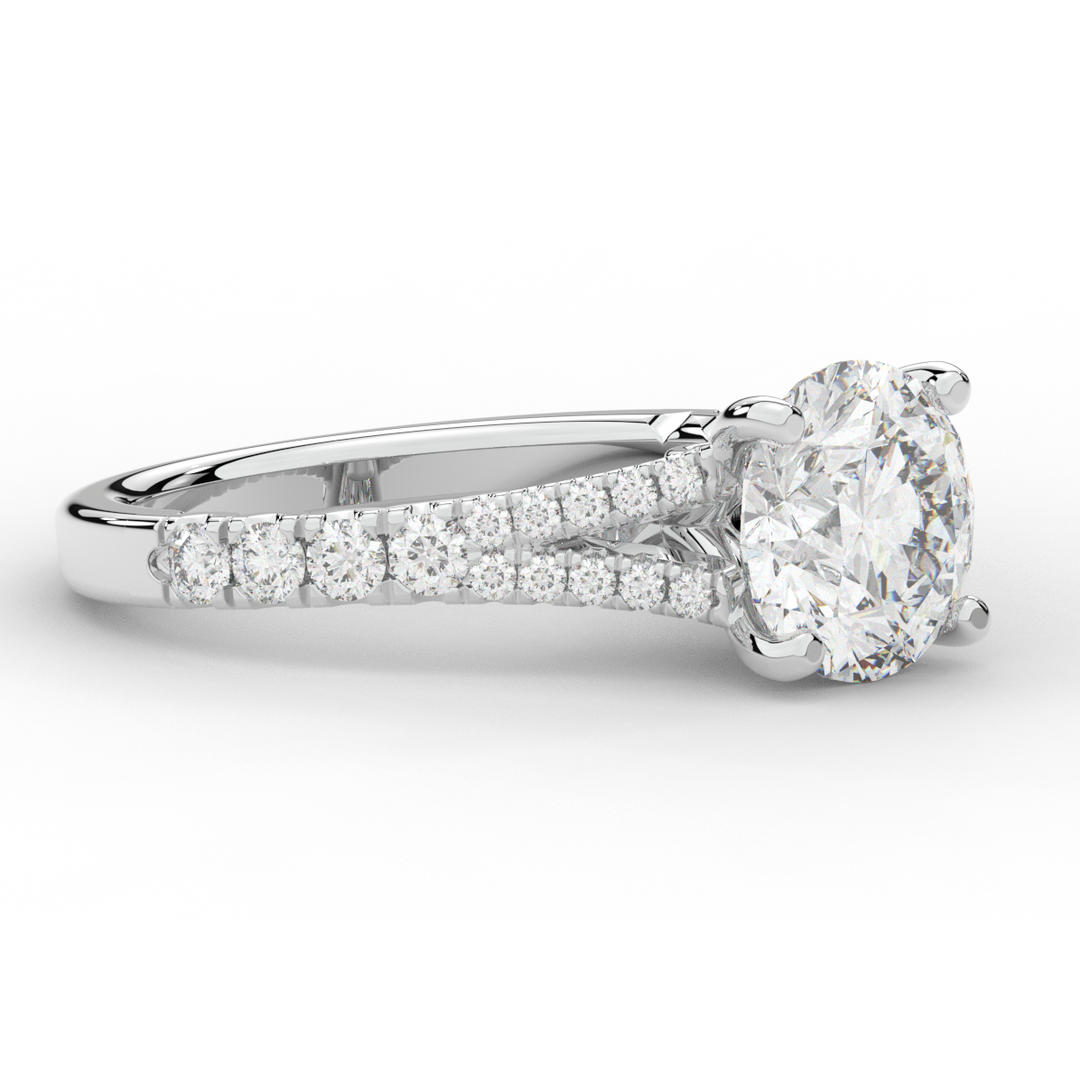 2.45CT.TW ROUND LAB DIAMOND ENGAGEMENT RING - Nazarelle
