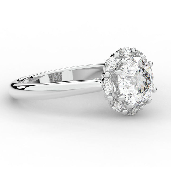 2.40CT.TW ROUND LAB DIAMOND HALO ENGAGEMENT RING - Nazarelle