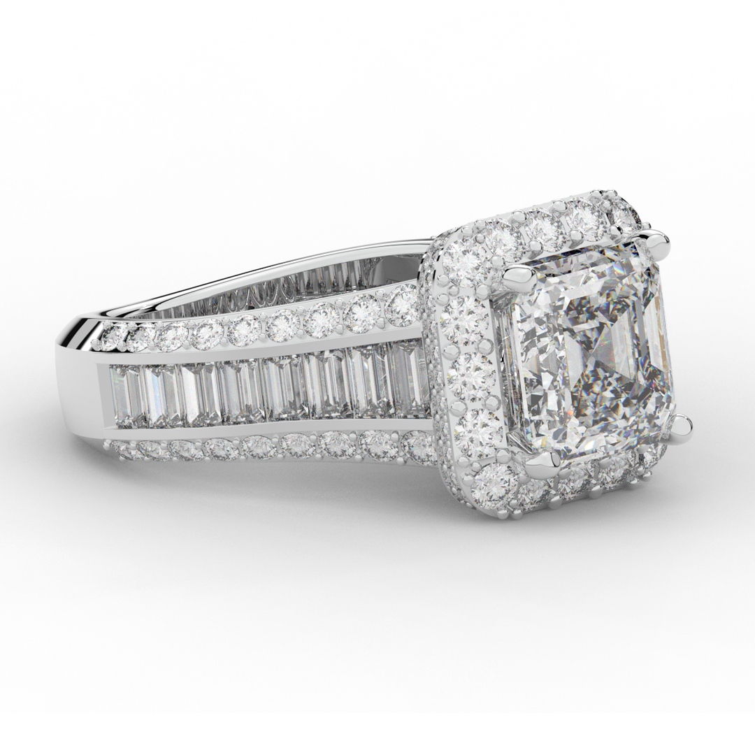 6.10CT.TW ASCHER LAB DIAMOND HALO ENGAGEMENT RING - Nazarelle