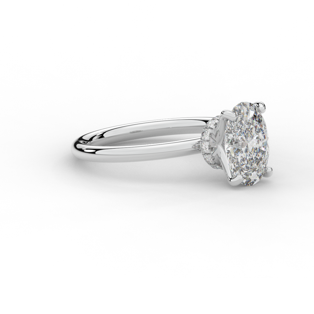 2.05CT.TW OVAL LAB DIAMOND SOLITAIRE ENGAGEMENT RING - Nazarelle