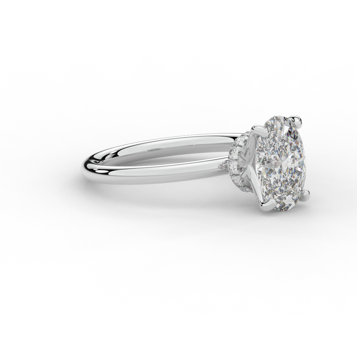 2.05CT.TW OVAL LAB DIAMOND SOLITAIRE ENGAGEMENT RING - Nazarelle