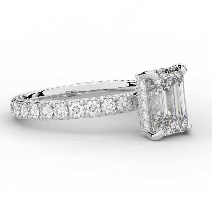 3.00CT.TW EMERALD CUT LAB DIAMOND ENGAGEMENT RING - Nazarelle
