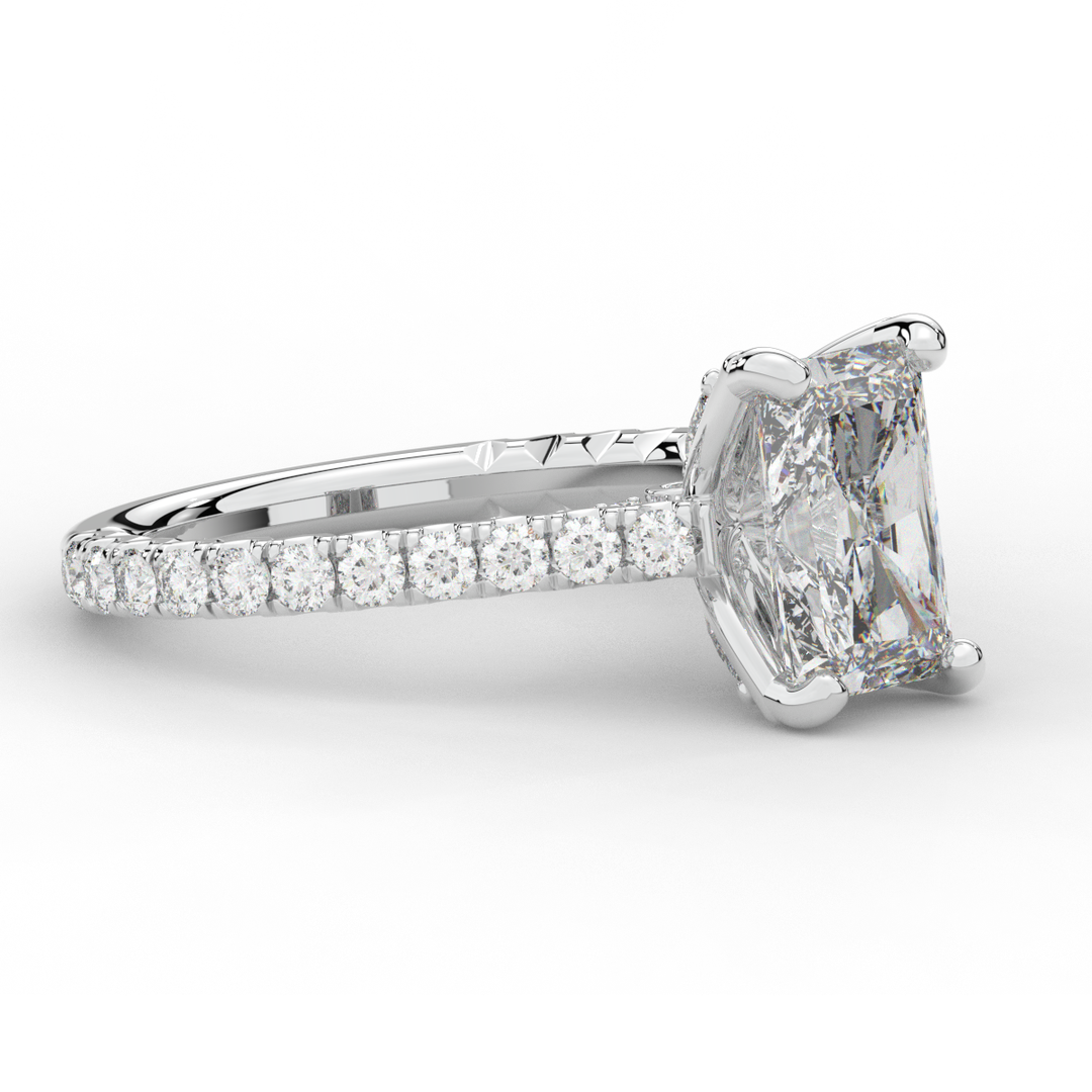 2.70CT.TW RADIANT LAB DIAMOND SOLITAIRE ENGAGEMENT RING - Nazarelle