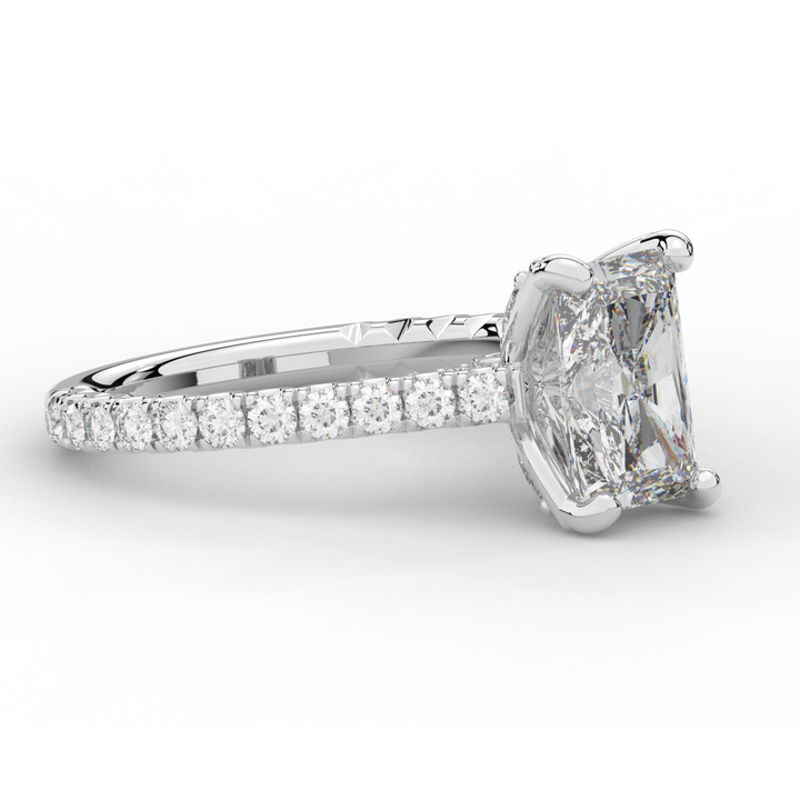 2.70CT.TW RADIANT LAB DIAMOND SOLITAIRE ENGAGEMENT RING - Nazarelle