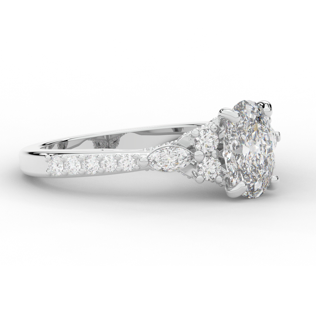 1.35CT.TW OVAL LAB DIAMOND ENGAGEMENT RING - Nazarelle