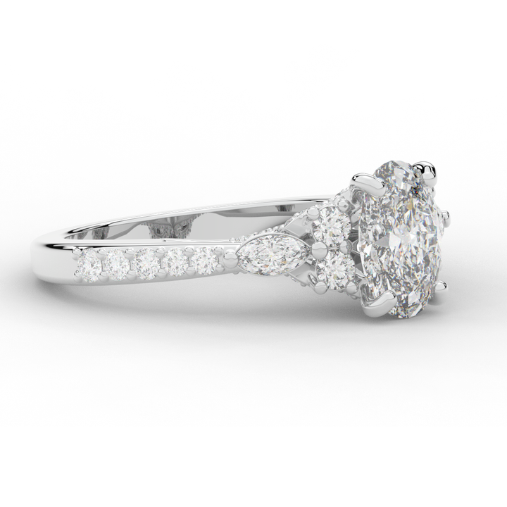 1.35CT.TW OVAL LAB DIAMOND ENGAGEMENT RING - Nazarelle
