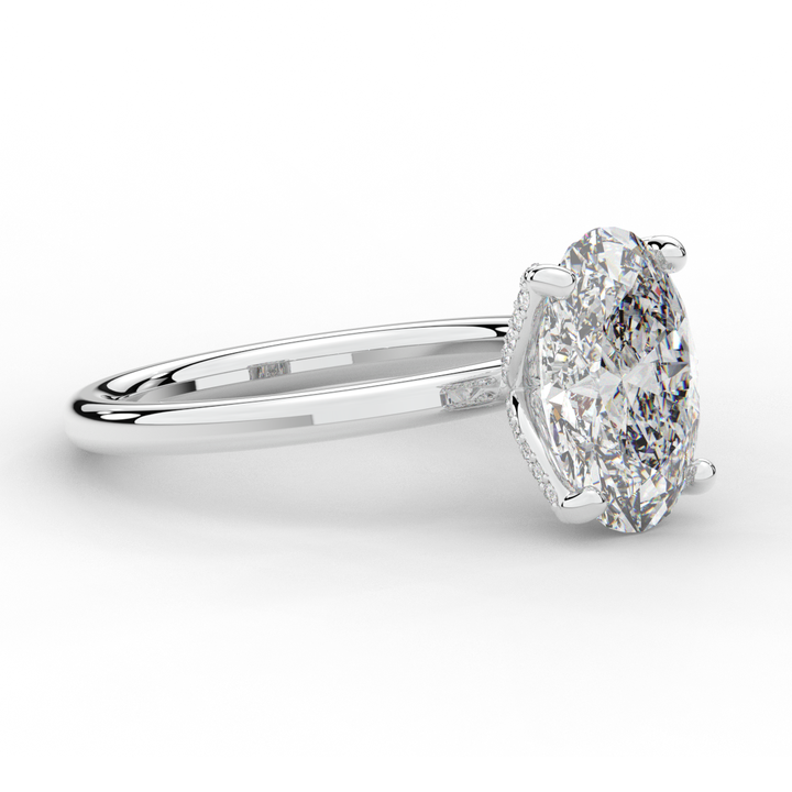 3.10CT.TW OVAL LAB DIAMOND ENGAGEMENT RING - Nazarelle
