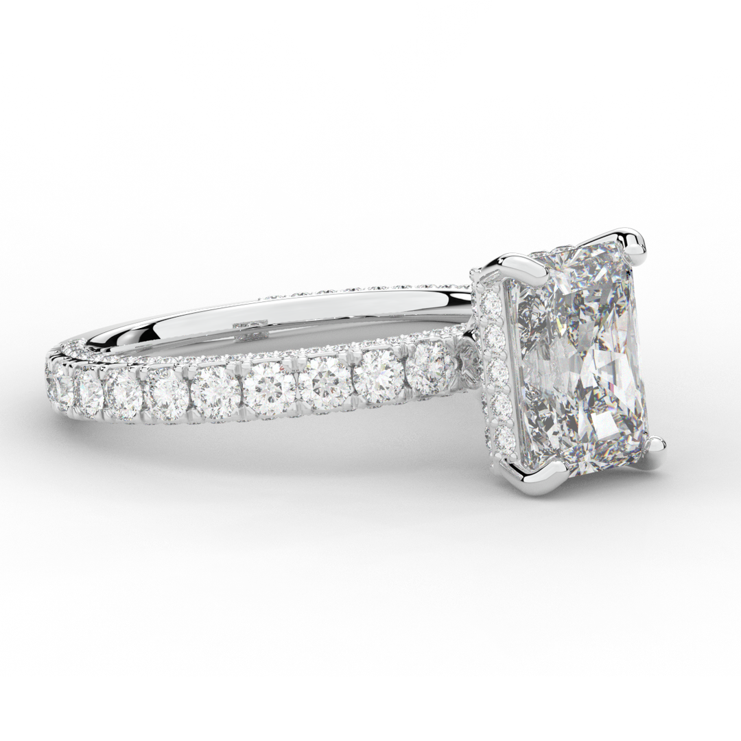 3.00CT.TW RADIANT LAB DIAMOND ENGAGEMENT RING - Nazarelle
